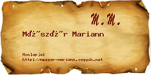 Mészár Mariann névjegykártya