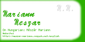 mariann meszar business card