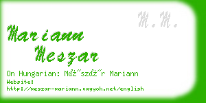 mariann meszar business card